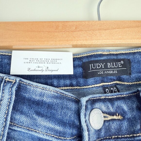 NWT Judy Blue Distressed Light Wash Mid Rise Skinny Jeans – Size 29 - Picture 6 of 8
